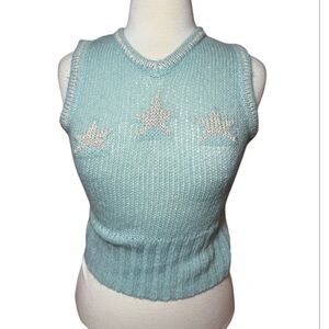 NWT Urban Outfitters Kimchi Blue Star Knit Sparkly Sleeve Knit Vest-Size Small